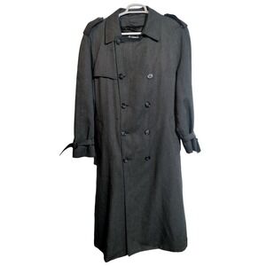 London Fog VINTAGE dark gray long trench coat Made In USA Men 40 Long